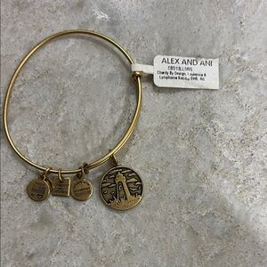 Alex and Ani Gold Lighthouse Charm Bracelet